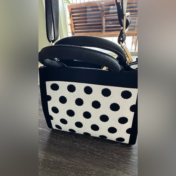 NWT Kate Spade New York x Target White/Black Polka Dot Knit Crossbody Bag - Picture 8 of 10